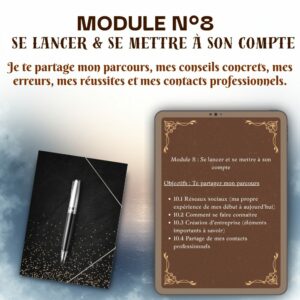 Formation Module N°8 – Se lancer et se mettre à son compte 