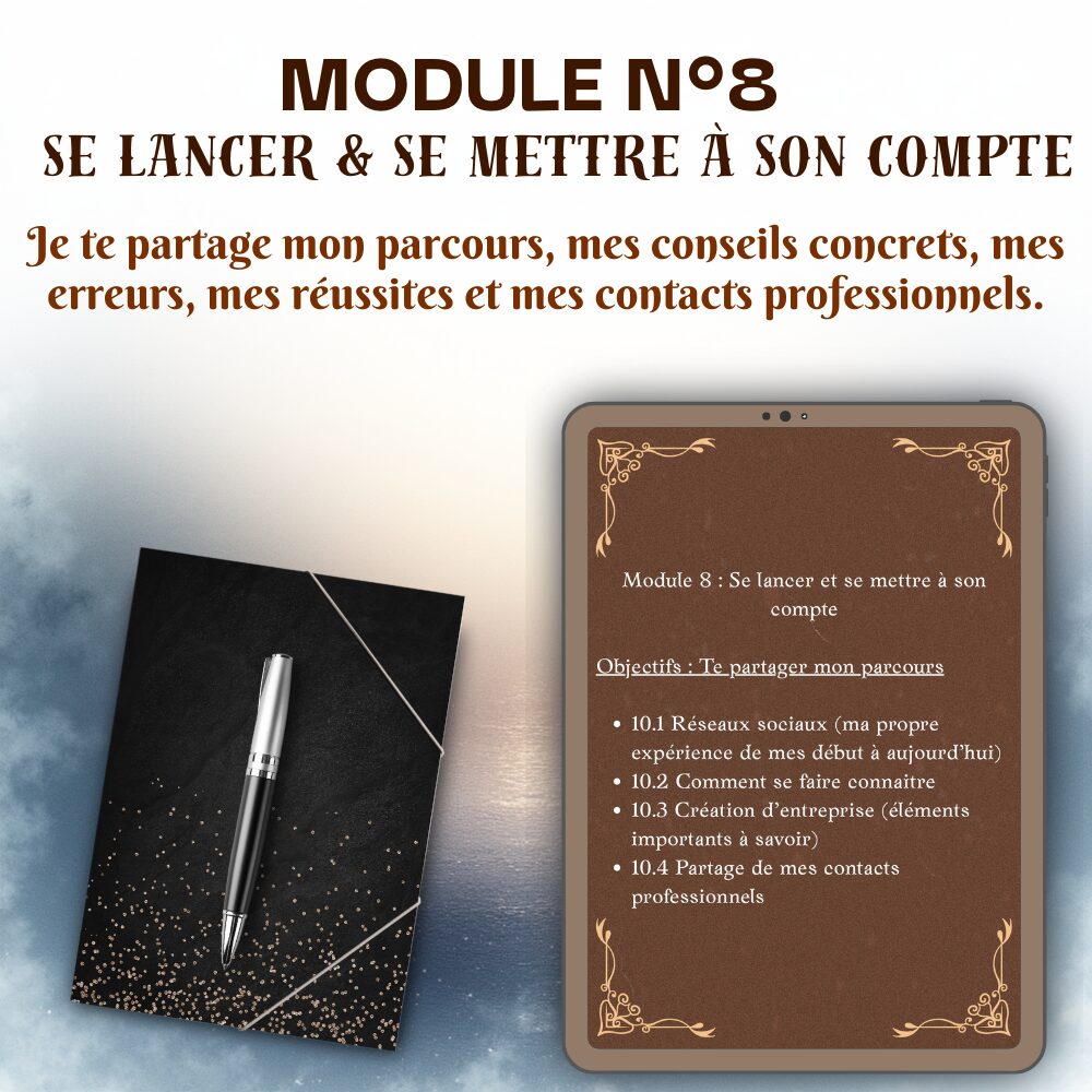 Formation Module N°8 – Se lancer et se mettre à son compte 